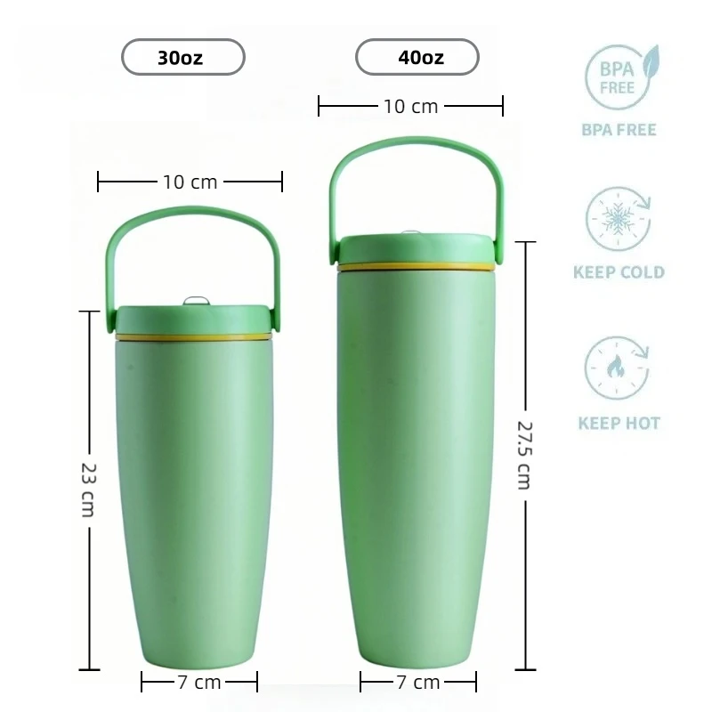 Large Capacity Double-Layer Handle Insulated Water Cup